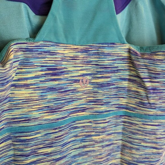 Lululemon Scoop Neck Tank in Space Dye Blue, Sz 10 - Picture 3 of 7